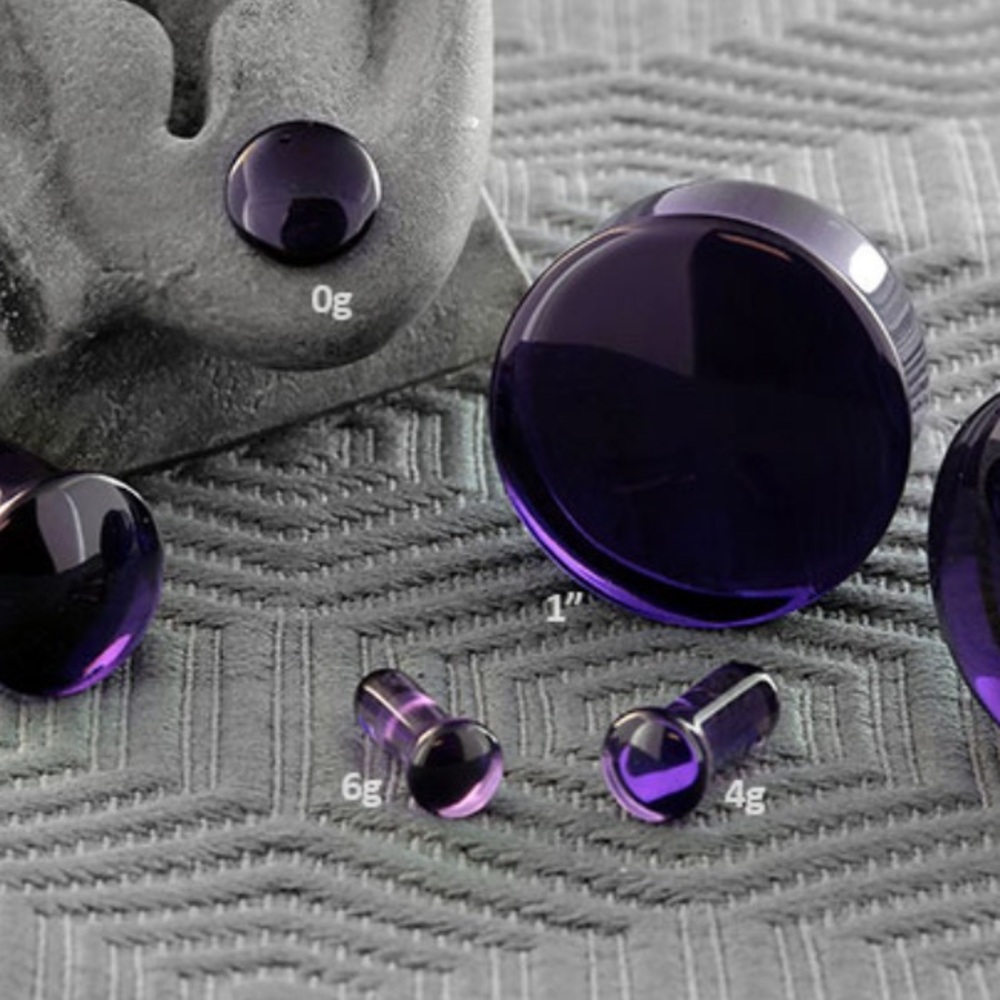 5/8" Royal Purple Single Flare Glass Plugs